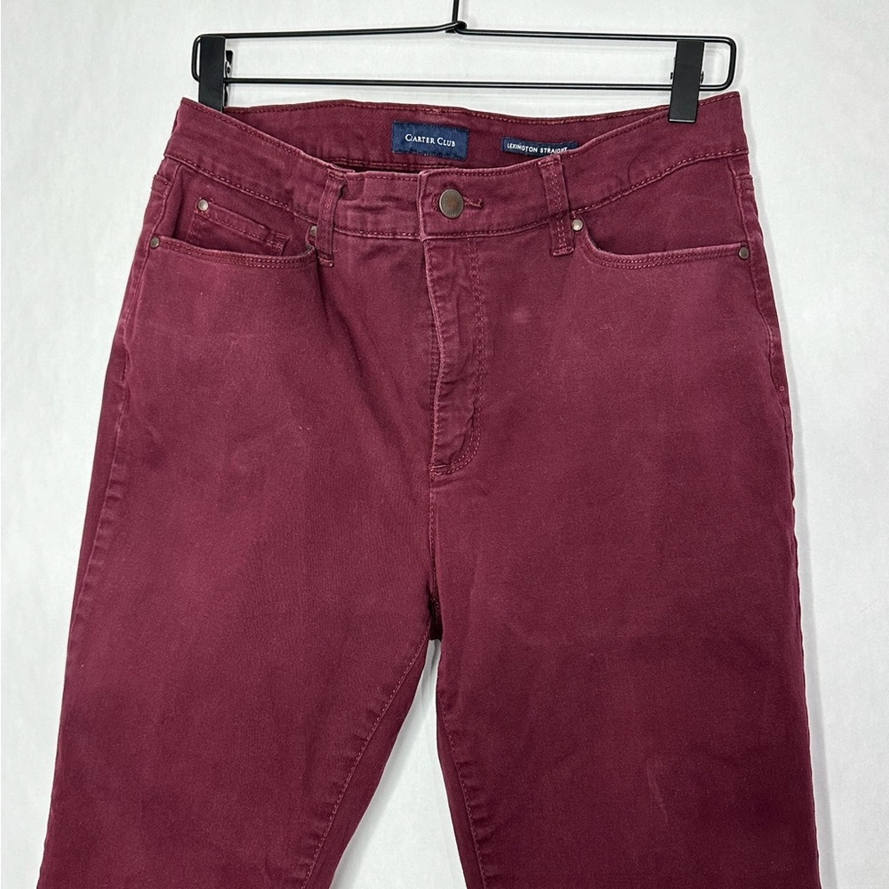 Charter Club Lexington Straight Cranberry Jeans Size 12 Coastal Preppy - Picture 2 of 12